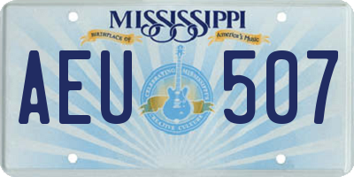 MS license plate AEU507