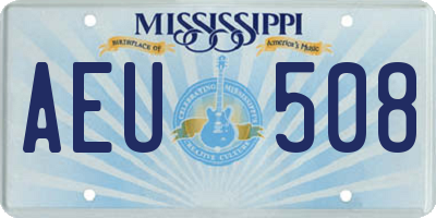 MS license plate AEU508