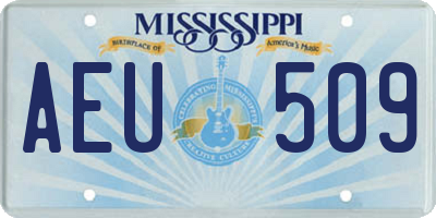 MS license plate AEU509
