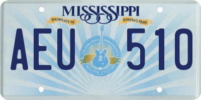 MS license plate AEU510