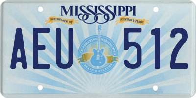 MS license plate AEU512