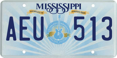 MS license plate AEU513