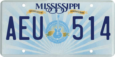 MS license plate AEU514