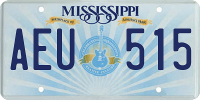 MS license plate AEU515
