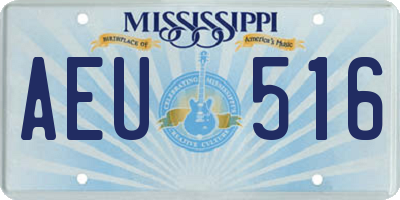 MS license plate AEU516