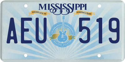 MS license plate AEU519