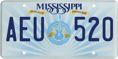 MS license plate AEU520