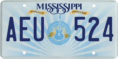 MS license plate AEU524