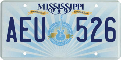 MS license plate AEU526