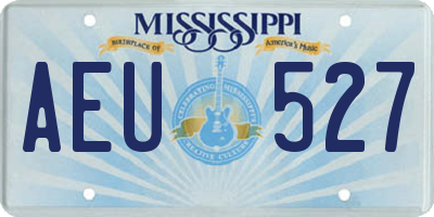 MS license plate AEU527