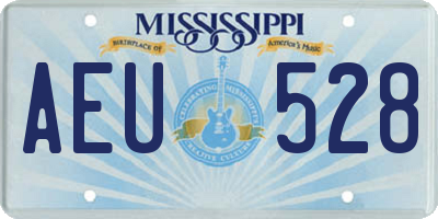 MS license plate AEU528