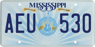 MS license plate AEU530