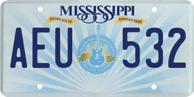 MS license plate AEU532