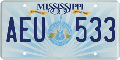 MS license plate AEU533