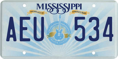 MS license plate AEU534