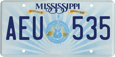 MS license plate AEU535