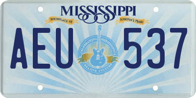 MS license plate AEU537