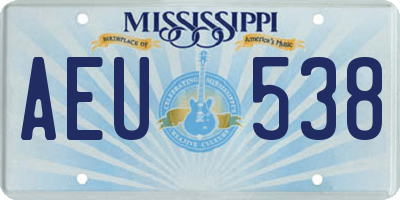 MS license plate AEU538