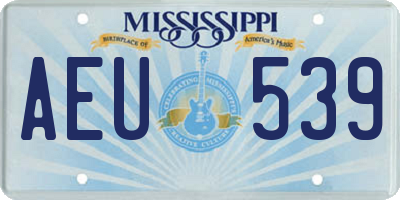 MS license plate AEU539