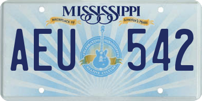 MS license plate AEU542