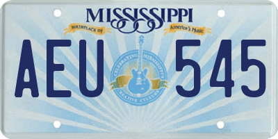 MS license plate AEU545