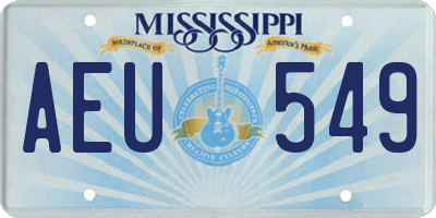 MS license plate AEU549