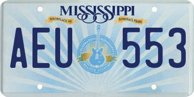 MS license plate AEU553