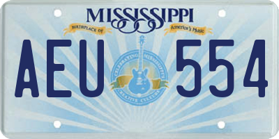 MS license plate AEU554