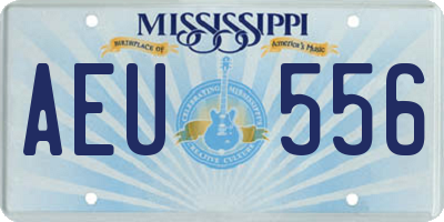 MS license plate AEU556