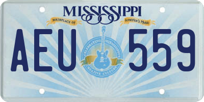 MS license plate AEU559