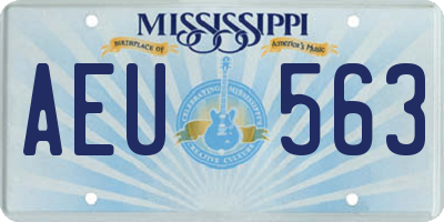 MS license plate AEU563