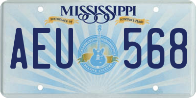 MS license plate AEU568