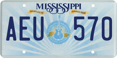MS license plate AEU570