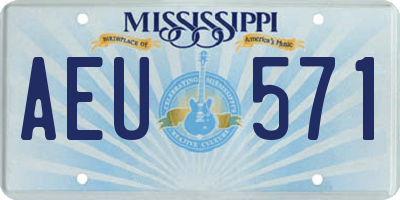MS license plate AEU571