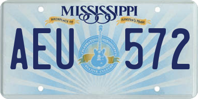 MS license plate AEU572