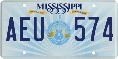 MS license plate AEU574