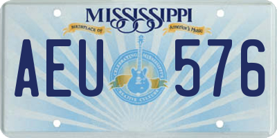 MS license plate AEU576