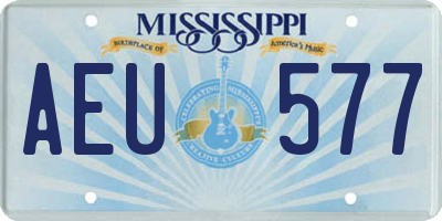 MS license plate AEU577