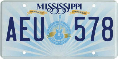 MS license plate AEU578