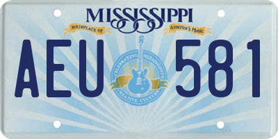 MS license plate AEU581