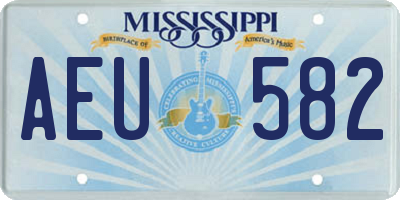 MS license plate AEU582