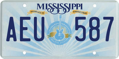 MS license plate AEU587