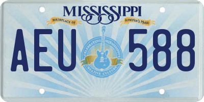 MS license plate AEU588