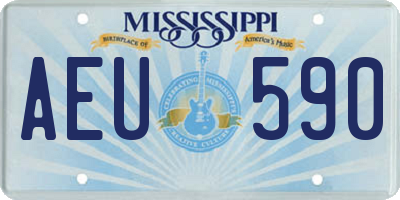 MS license plate AEU590