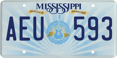 MS license plate AEU593
