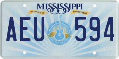 MS license plate AEU594