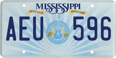 MS license plate AEU596
