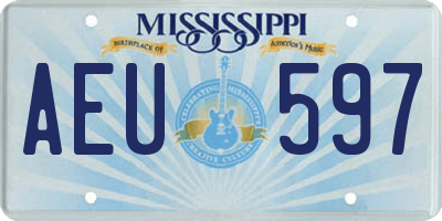 MS license plate AEU597