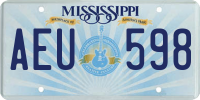 MS license plate AEU598