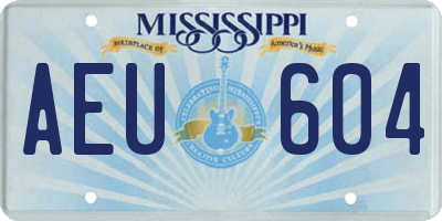 MS license plate AEU604